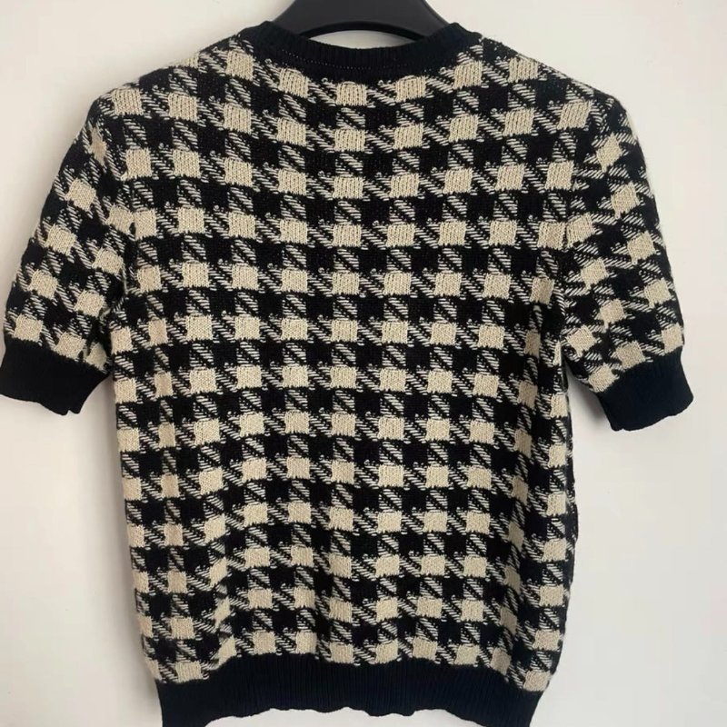 Gucci 千鳥格 羊絨針織短袖 全新僅試穿， S號，胸圍92，衣長59，原價四萬五-3
