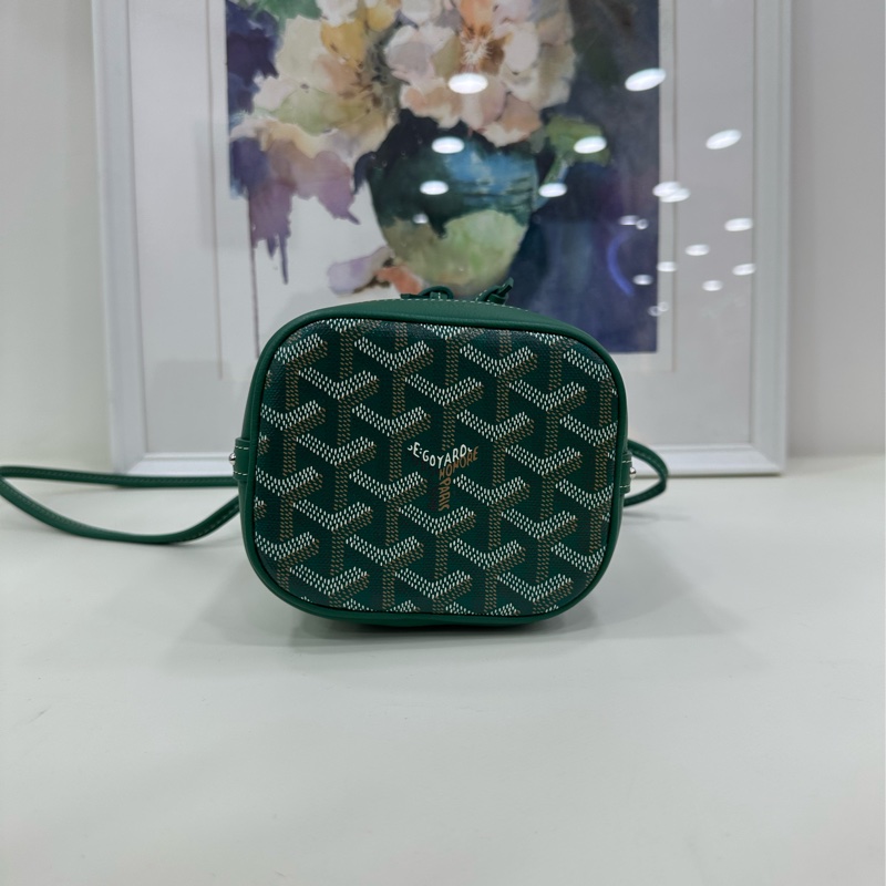 戈雅GOYARD 迷你水桶綠Petit Flot 水桶包單肩手提包 閒置近全新 有購證 尺寸:長12cm 寬10cm 高17.5cm-5