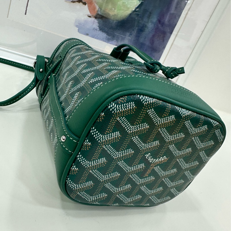 戈雅GOYARD 迷你水桶綠Petit Flot 水桶包單肩手提包 閒置近全新 有購證 尺寸:長12cm 寬10cm 高17.5cm-6