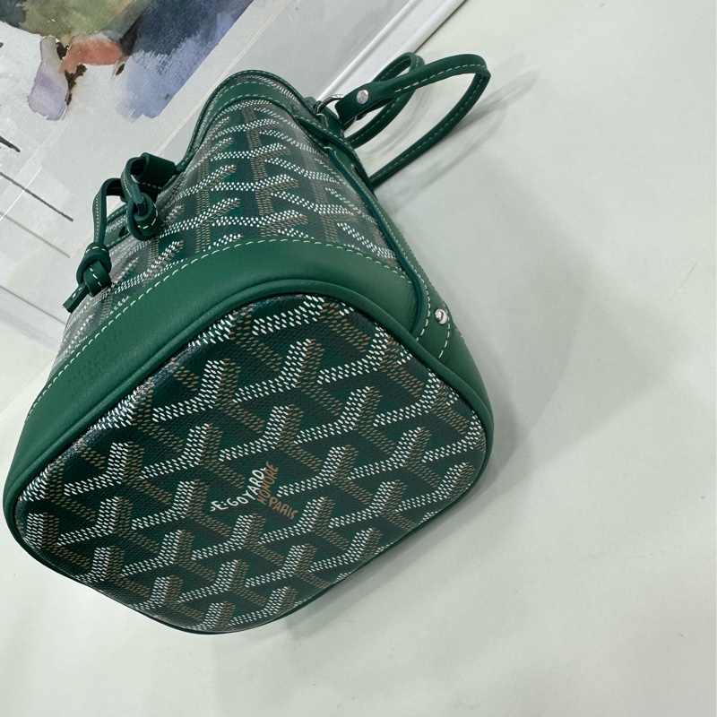 戈雅GOYARD 迷你水桶綠Petit Flot 水桶包單肩手提包 閒置近全新 有購證 尺寸:長12cm 寬10cm 高17.5cm-7