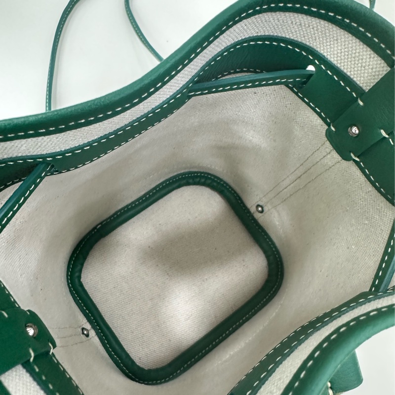 戈雅GOYARD 迷你水桶綠Petit Flot 水桶包單肩手提包 閒置近全新 有購證 尺寸:長12cm 寬10cm 高17.5cm-9