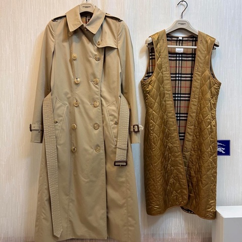 BURBERRY英國黑標蜜色兩件式長風衣UK6