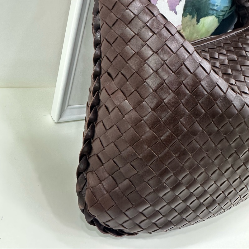 Bottega veneta/BV葆蝶家烏木棕色編織和尚包,經典手工編織設計,搭配金屬五金配件,簡約大氣 內裡乾淨 整體無瑕 size:40*27cm-4