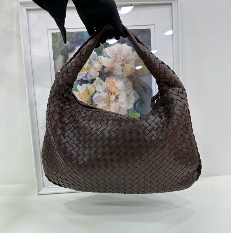 Bottega veneta/BV葆蝶家烏木棕色編織和尚包,經典手工編織設計,搭配金屬五金配件,簡約大氣 內裡乾淨 整體無瑕 size:40*27cm-7