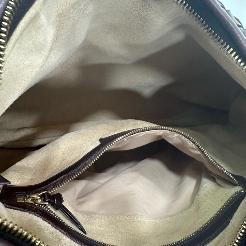 Bottega veneta/BV葆蝶家烏木棕色編織和尚包,經典手工編織設計,搭配金屬五金配件,簡約大氣 內裡乾淨 整體無瑕 size:40*27cm-8