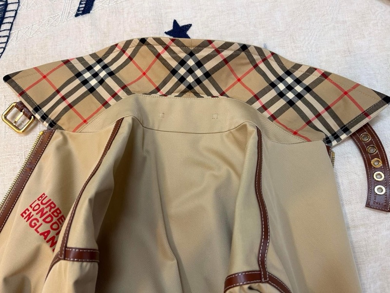 BURBERRY英國黑標蜜色拼羔羊皮風衣-9