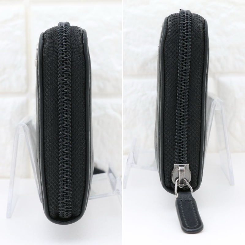 真品 CHANEL Boy Chanel 菱格紋 CoCo Mark 黑色小羊皮拉鍊長夾 全套-11