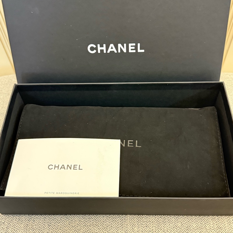 真品 CHANEL Boy Chanel 菱格紋 CoCo Mark 黑色小羊皮拉鍊長夾 全套-20