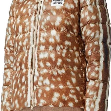 BURBERRY 英國黑標蜜色鹿印花鵝絨外套-1
