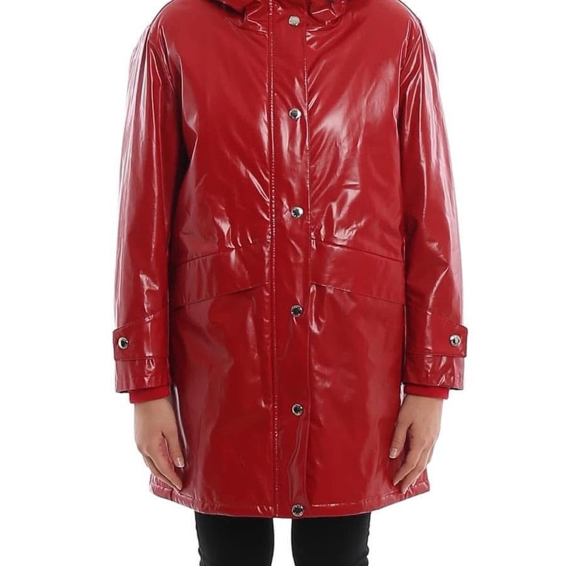 BURBERRY英國黑標紅色連帽風衣-2