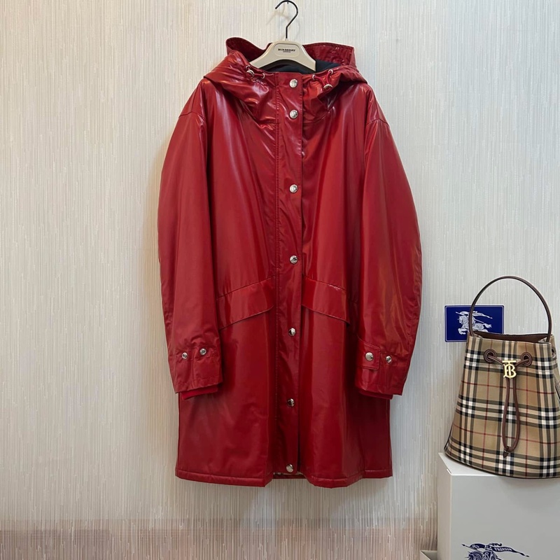BURBERRY英國黑標紅色連帽風衣-3