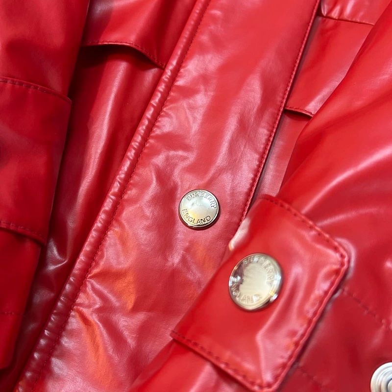 BURBERRY英國黑標紅色連帽風衣-6