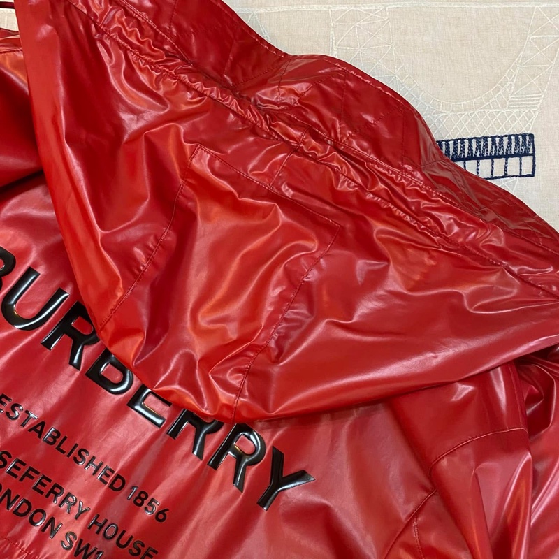 BURBERRY英國黑標紅色連帽風衣-11