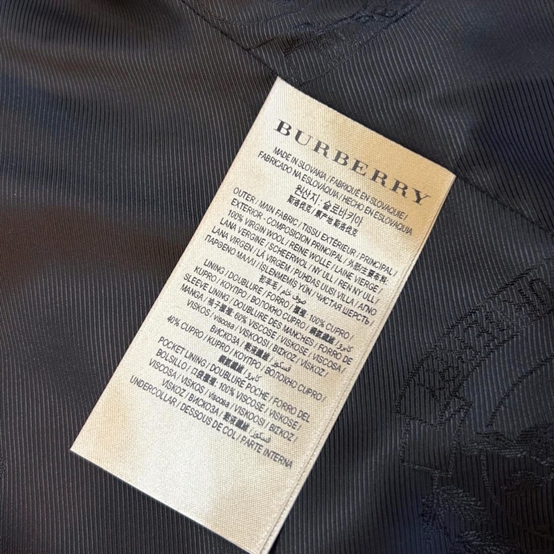 BURBERRY英國黑標雙排釦羊毛量裁大衣/中調麻灰-14