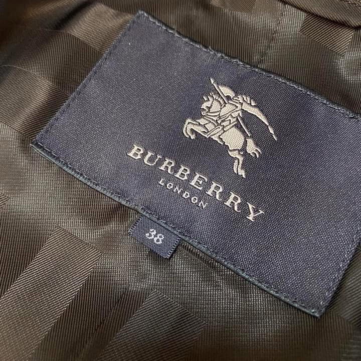 BURBERRY LONDON莓紫紅羊毛洋裝大衣-9