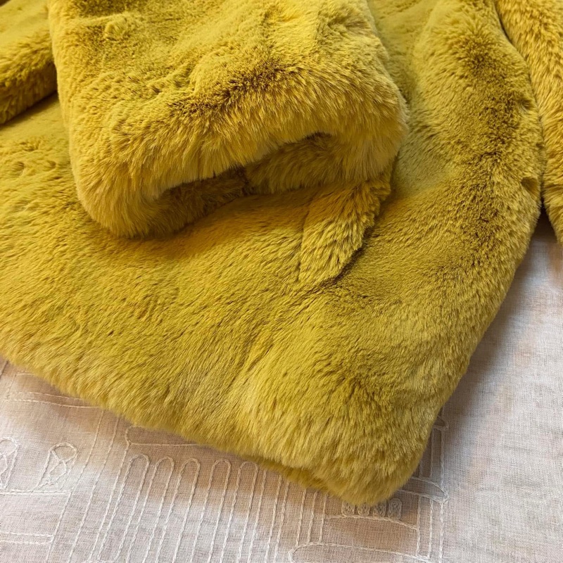 BURBERRY英國黑標薑黃色人造皮草外套-9
