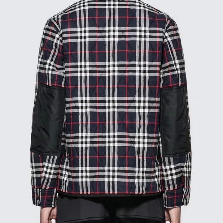 BURBERRY英國黑標男款海軍藍格紋外套-2
