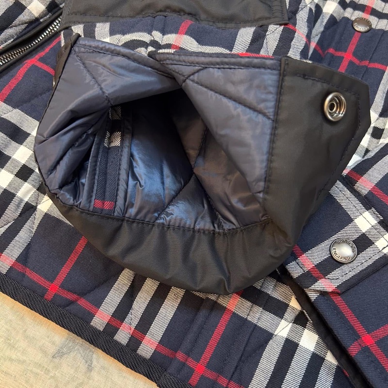 BURBERRY英國黑標男款海軍藍格紋外套-7