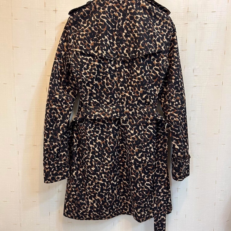 BURBERRY 英國黑標豹紋中長風衣-5