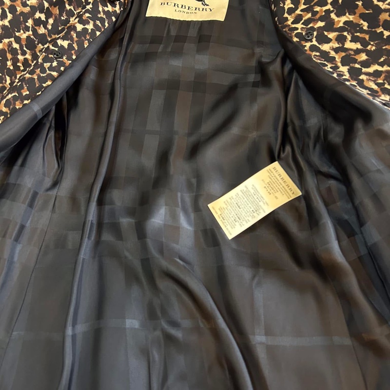 BURBERRY 英國黑標豹紋中長風衣-12
