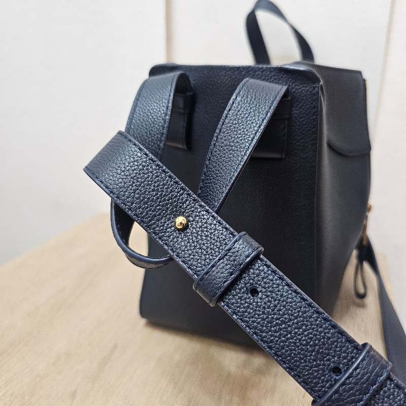 Loewe羅意威 深藍牛皮Dammock吊床包手提肩斜背包-12
