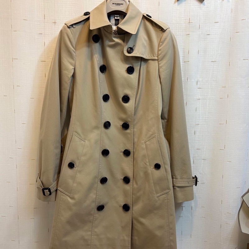 BURBERRY英國黑標蜜色中長風衣-1