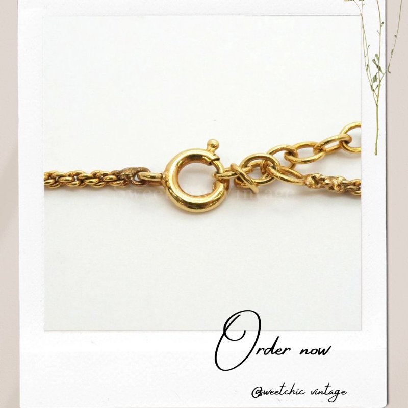 8月新品上架 🔥💖 ✨超美新到 !Christian Dior 金色水鑽愛心 CD Logo 項鍊 DIOR項鍊-5