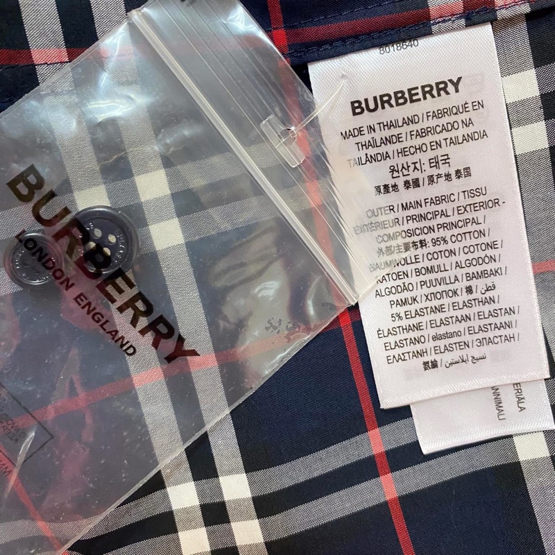 BURBERRY英國黑標男款海軍藍格紋襯衫-10