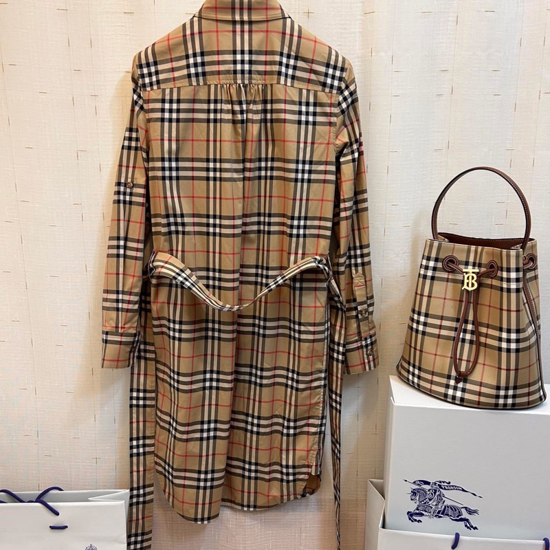 BURBERRY英國黑標復古格紋洋裝-6
