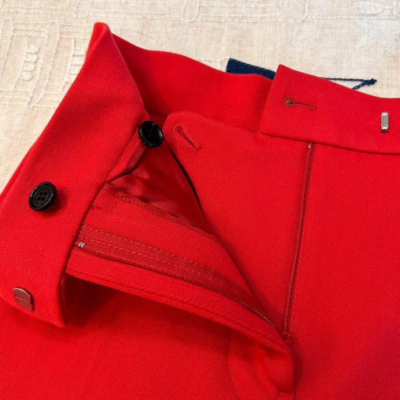 BURBERRY 英國黑標紅色踩腳褲-5