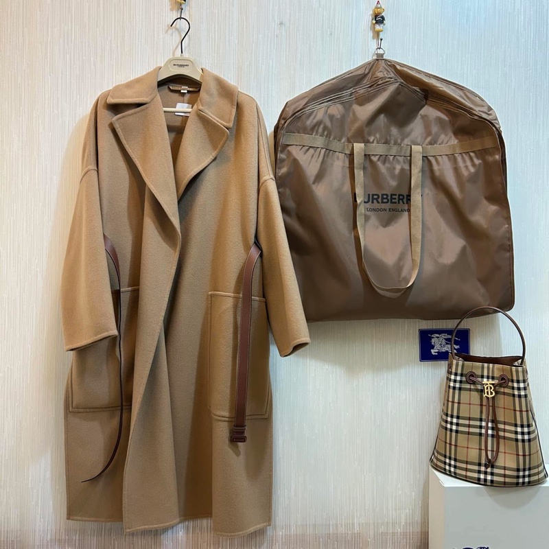 BURBERRY英國黑標蜜色羊絨大衣-4