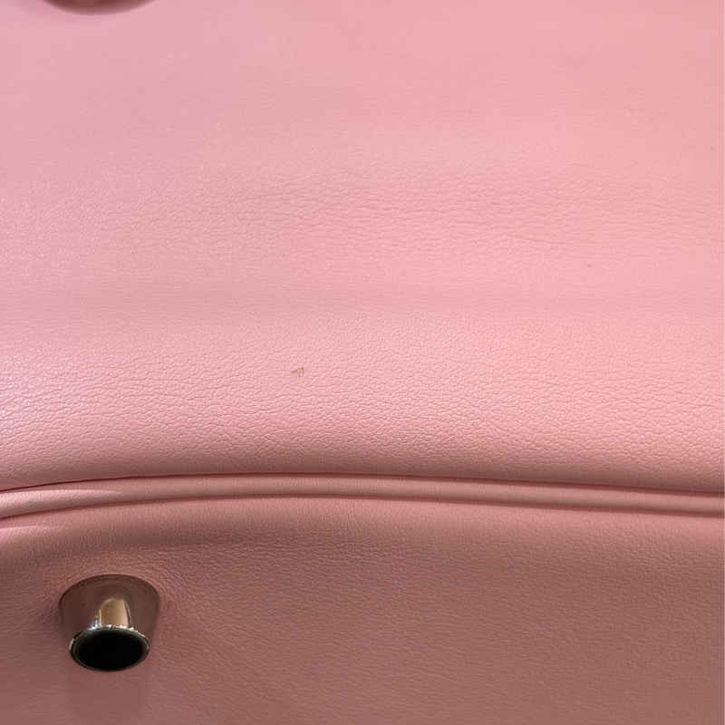 HERMES LINDY 30 SWIFT 櫻花粉 牛皮 銀釦 肩背包 手提包 拉鍊包-28