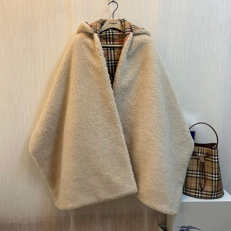 BURBERRY英國黑標經典格紋連帽斗篷-4