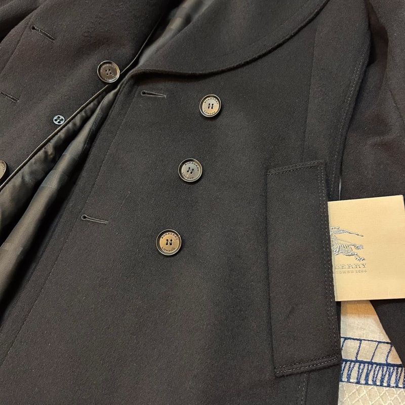 BURBERRY英國黑標黑色羊毛外套-4