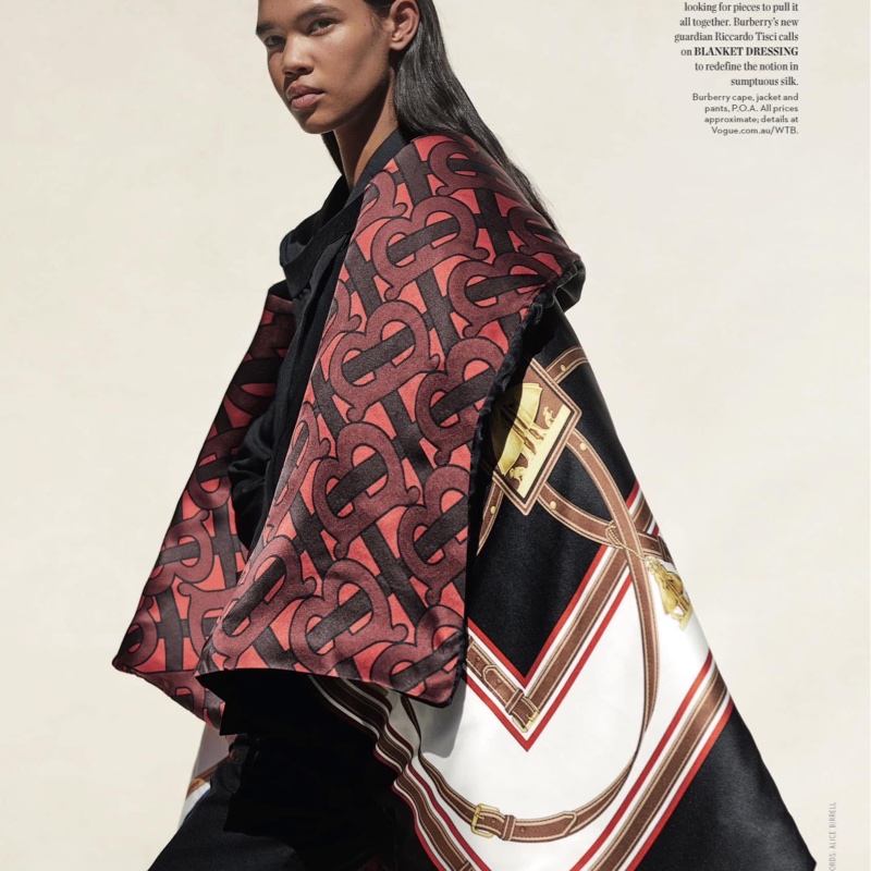 BURBERRY英國黑標典藏圍巾印花絲緞寬鬆披肩/緋紅-8