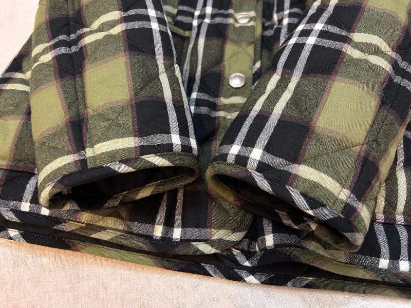 BURBERRY英國黑標格紋羊毛絎縫外套-5