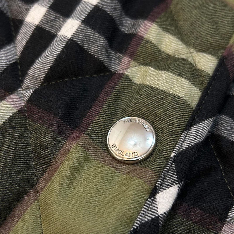 BURBERRY英國黑標格紋羊毛絎縫外套-9