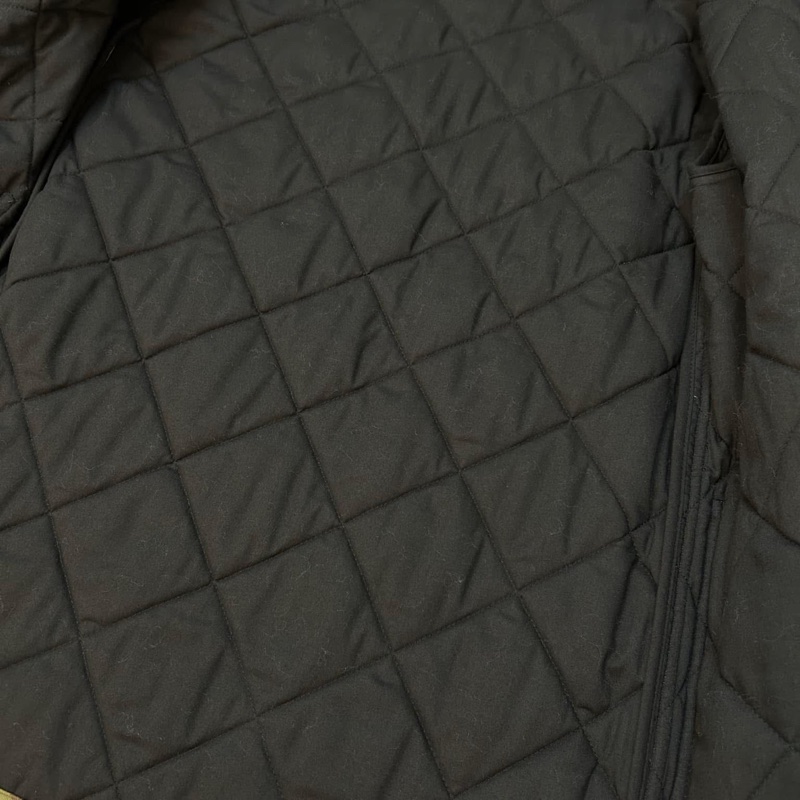 BURBERRY英國黑標格紋羊毛絎縫外套-12