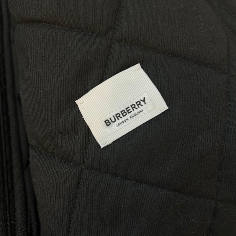 BURBERRY英國黑標格紋羊毛絎縫外套-13