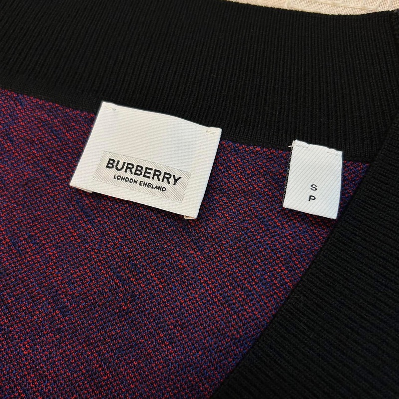 BURBERRY英國黑標格紋混紡毛衣-7