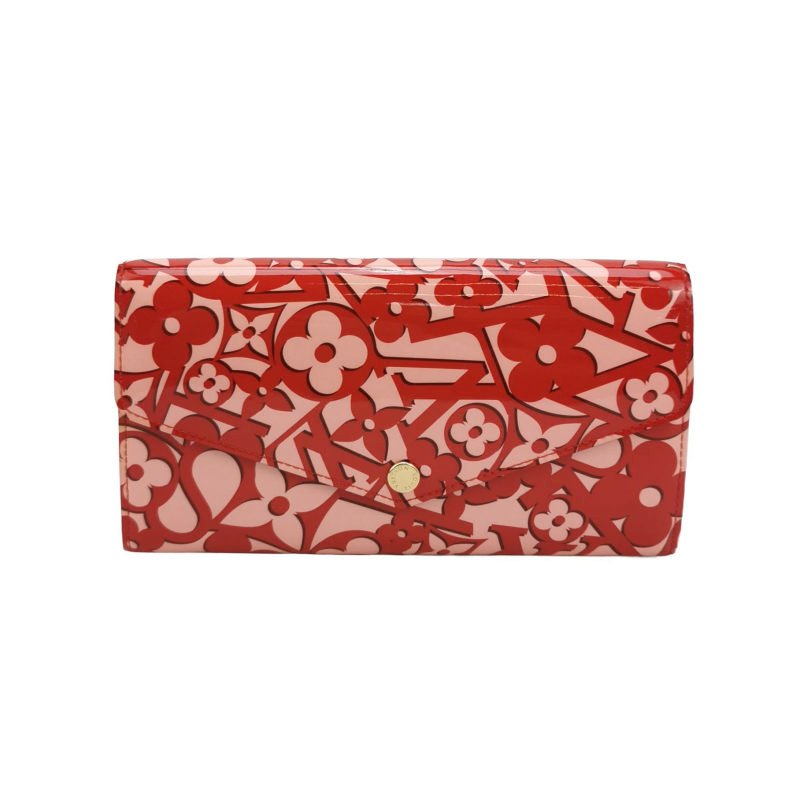 Louis Vuitton (LV) Sarah莎拉 牛皮 老花按扣錢包-0