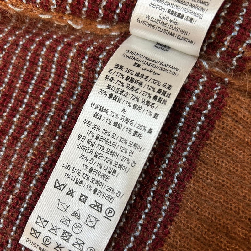 BURBERRY英國黑標格紋羊毛馬海毛混紡外套-9
