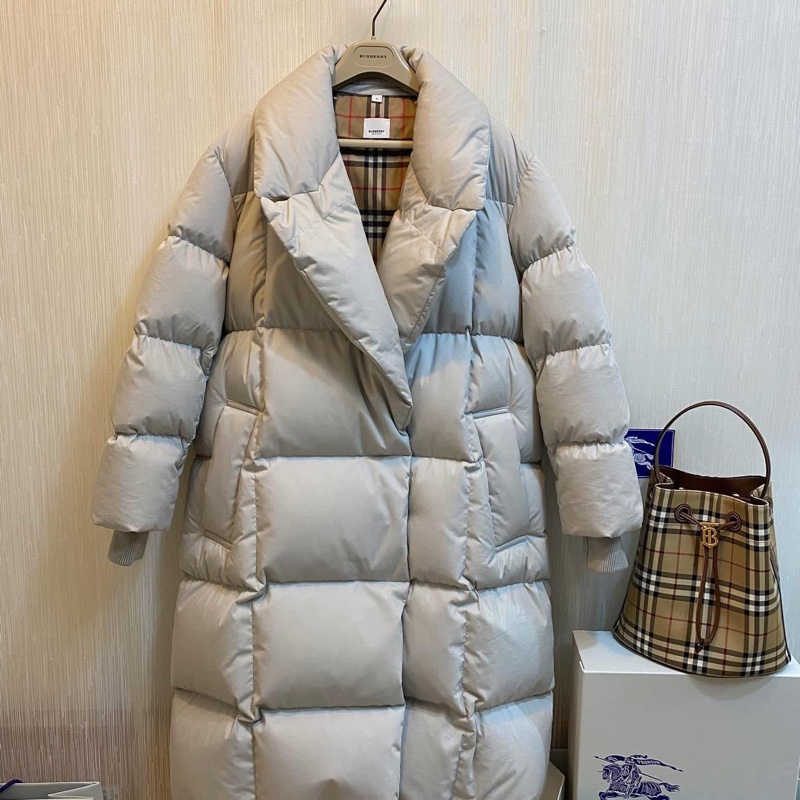 BURBERRY英國黑標石色皮草鵝絨大衣-4