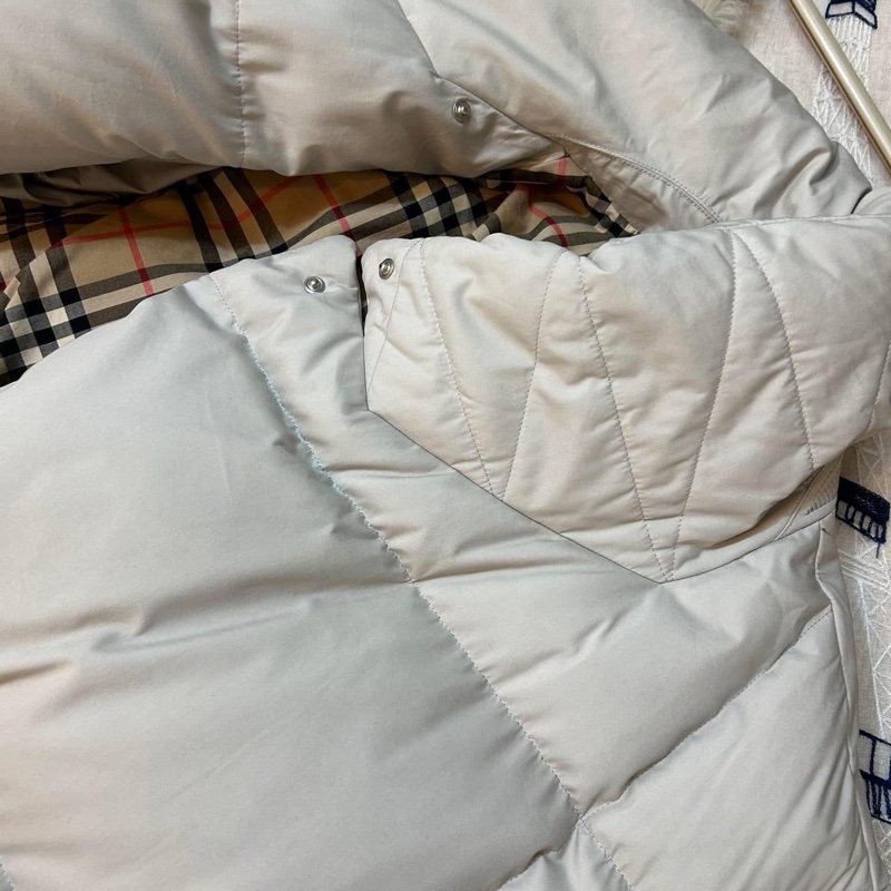 BURBERRY英國黑標石色皮草鵝絨大衣-14