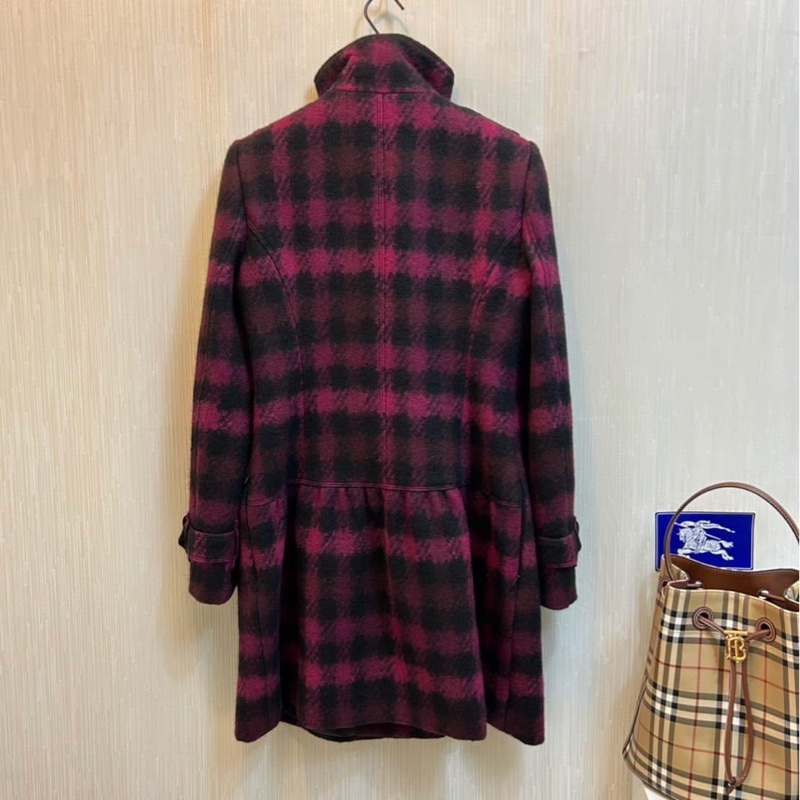 BURBERRY LONDON格紋羊毛洋裝大衣-1