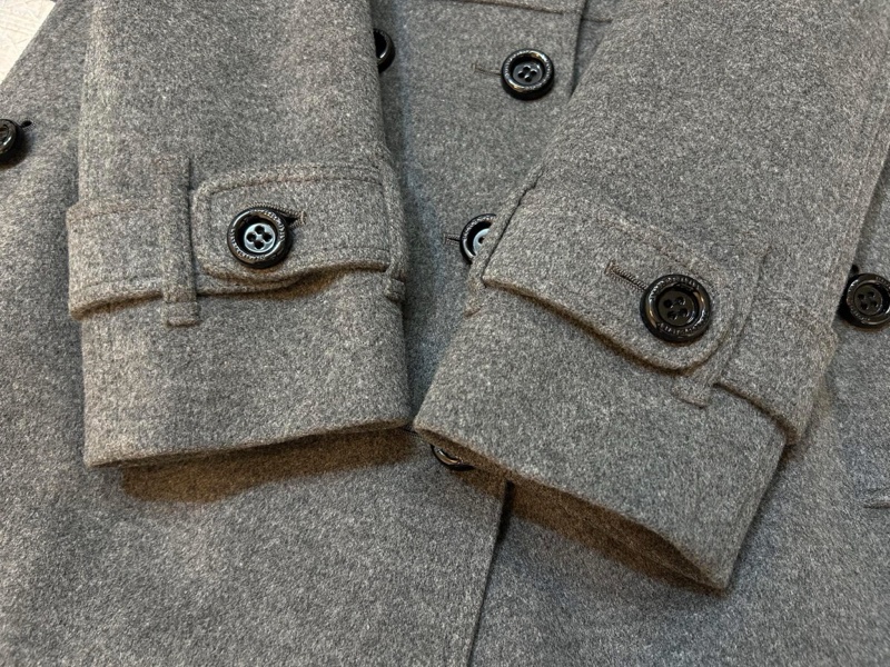 BURBERRY LONDON灰色軍裝羊毛大衣-2