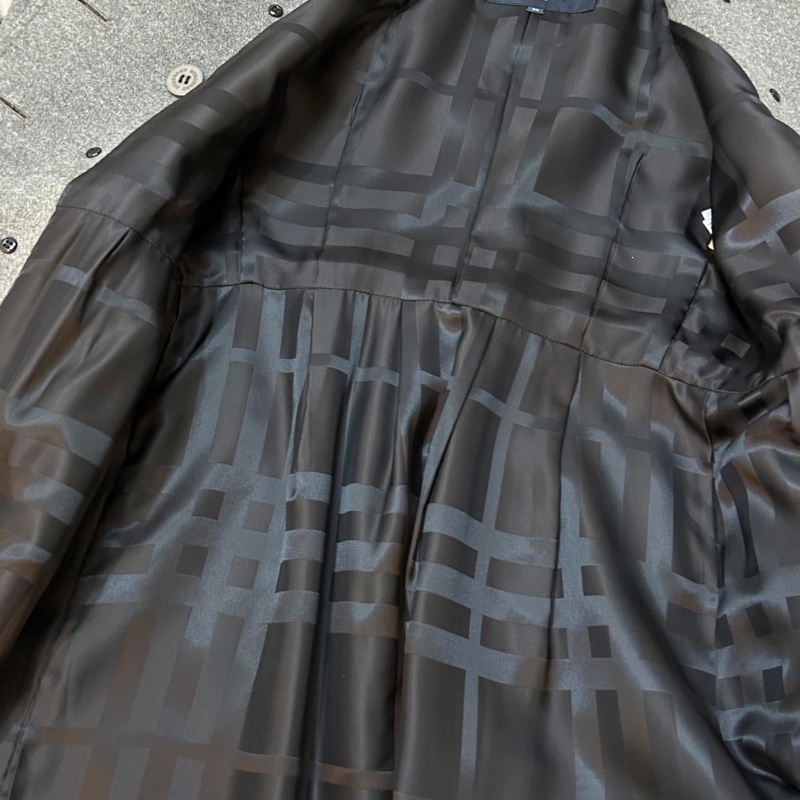 BURBERRY LONDON灰色軍裝羊毛大衣-9
