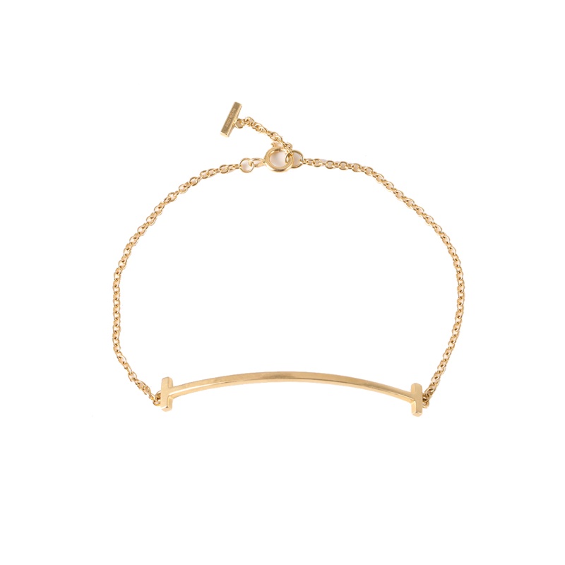 TIFFANY&CO(蒂芙尼) Tiffany T微笑手鏈 18K黃金 S-M碼 黃金 T 微笑手鏈-7