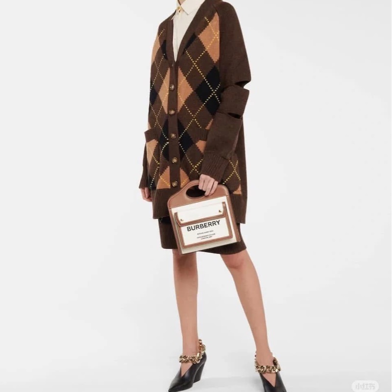 BURBERRY英國黑標菱形嵌花羊毛混紡外套-1