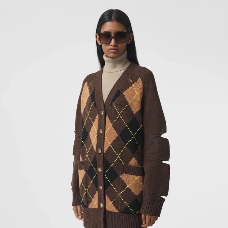 BURBERRY英國黑標菱形嵌花羊毛混紡外套-2